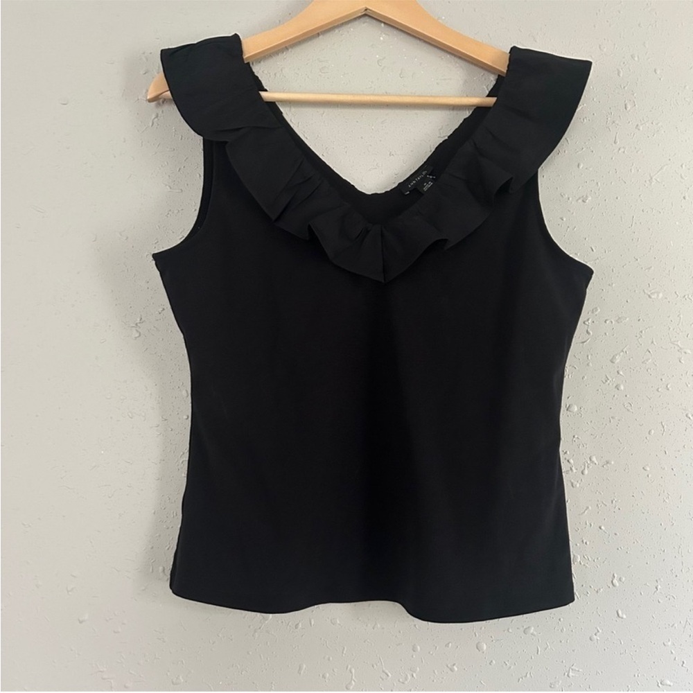 BRAND NEW Ann Taylor Black Ruffled Women's Top